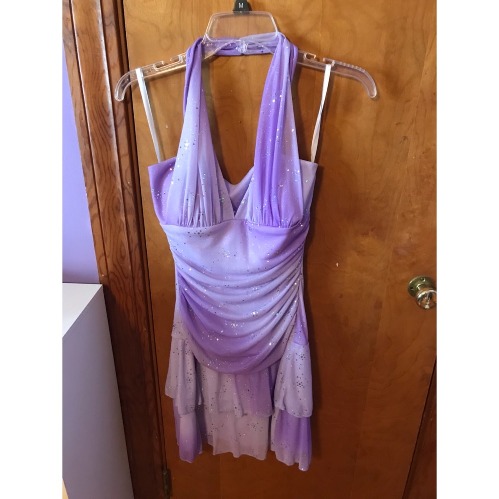 Purple sparkle semi formal dress